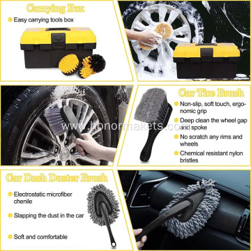 27Pcs Car interior Detailing Kit Auto Detailing Drill Brush Set car cleaning equipment and tools wash & care products